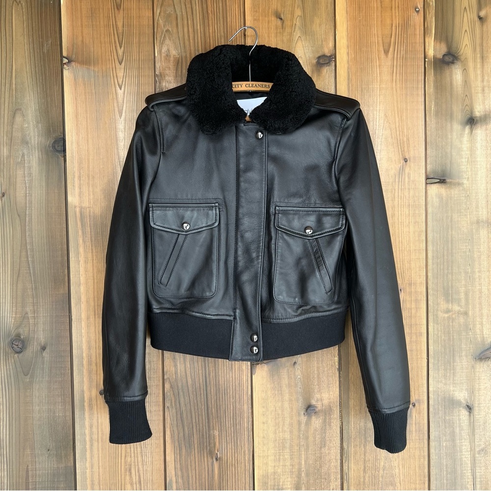 CALVIN KLEIN 100% LAMB LEATHER BOMBER JACKET
